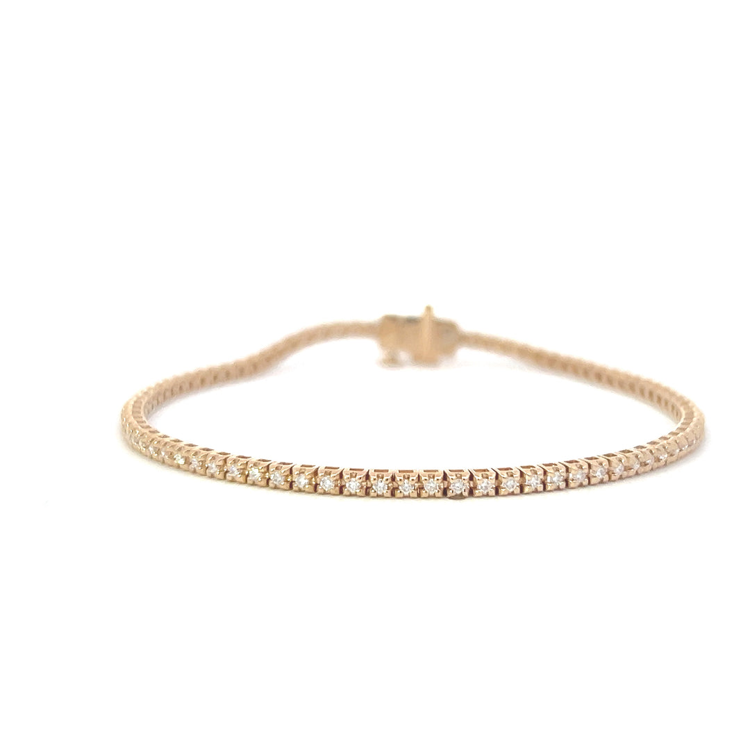 14K Yellow Gold Diamond Tennis Bracelet 0.72cttw