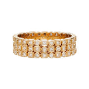 SETHI COUTURE 18K Yellow Gold Kate Three Row White Diamond Band