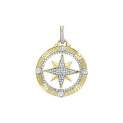 SLOANE STREET 18K Yellow Gold Diamond Compass Pendant