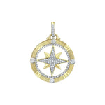 Load image into Gallery viewer, SLOANE STREET 18K Yellow Gold Diamond Compass Pendant
