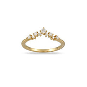 18K Yellow Gold Contour Tiara Diamond Band