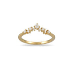 Load image into Gallery viewer, 18K Yellow Gold Contour Tiara Diamond Band