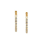 Load image into Gallery viewer, 14K Yellow Gold Small Diamond Hoop Earrings 0.50cttw
