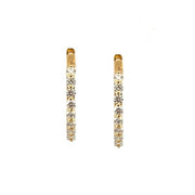 14K Yellow Gold Small Diamond Hoop Earrings 0.50cttw