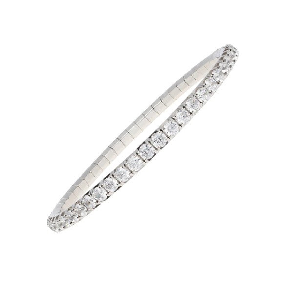 DEMEGLIO 18K White Gold Stretch Diamond Tennis Bracelet