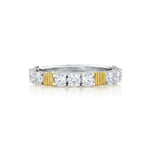 Load image into Gallery viewer, SLOANE STREET Sterling Silver &amp; 18K Yellow Gold White Topaz Station Ring