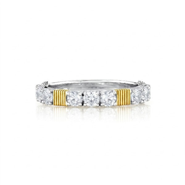 SLOANE STREET Sterling Silver & 18K Yellow Gold White Topaz Station Ring