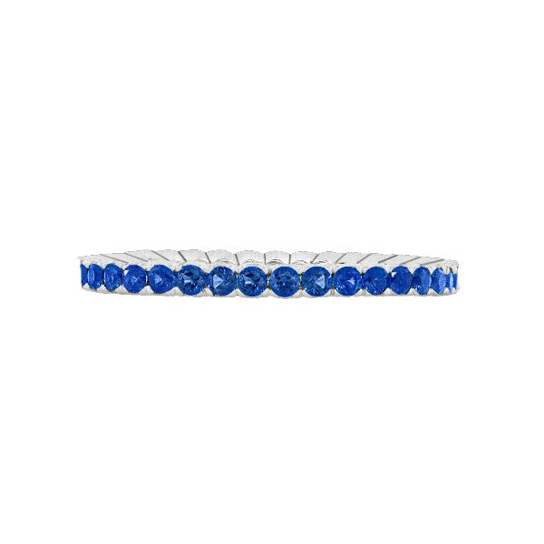 SPARK CREATIONS 18K White Gold Sapphire Eternity Band