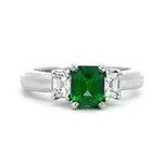 Load image into Gallery viewer, 3-Stone Emerald and Diamond Ring