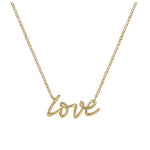 Load image into Gallery viewer, 14K Yellow Gold Scripted Love Necklace