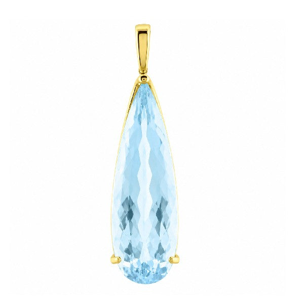 Long Teardrop Aquamarine Pendant