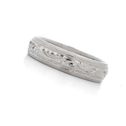 Men's Platinum Engraved Wedding Band