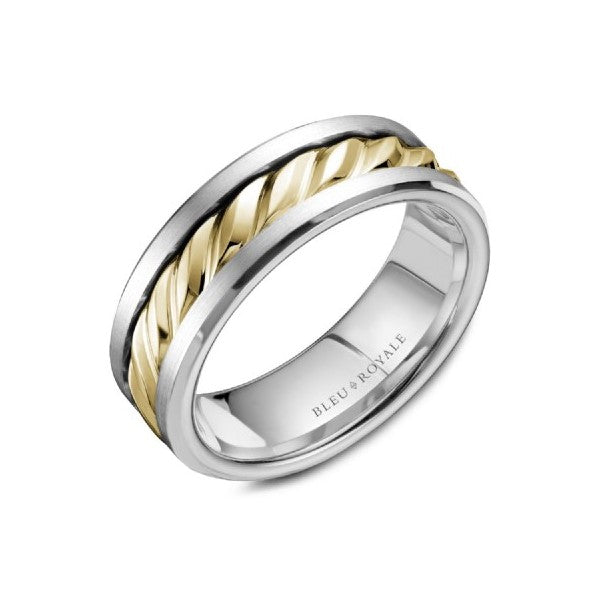 Men's Bleu Royale Modern Rope Wedding Band