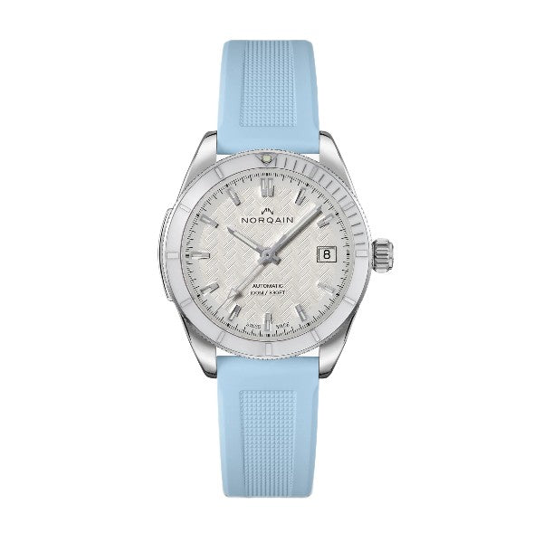 NORQAIN Adventure Sport White Dial Blue Rubber Strap  37mm Automatic Watch