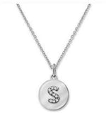 Load image into Gallery viewer, Diamond Mini Disc &quot;S&quot; Initial Pendant