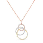 Load image into Gallery viewer, 18K Tri-Color Gold Linking Circle Diamond Necklace