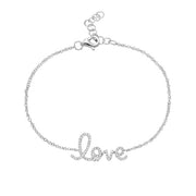 14K White Gold Diamond Love Bracelet