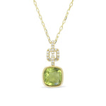 Load image into Gallery viewer, 14K Yellow Gold Peridot and Diamond Necklace