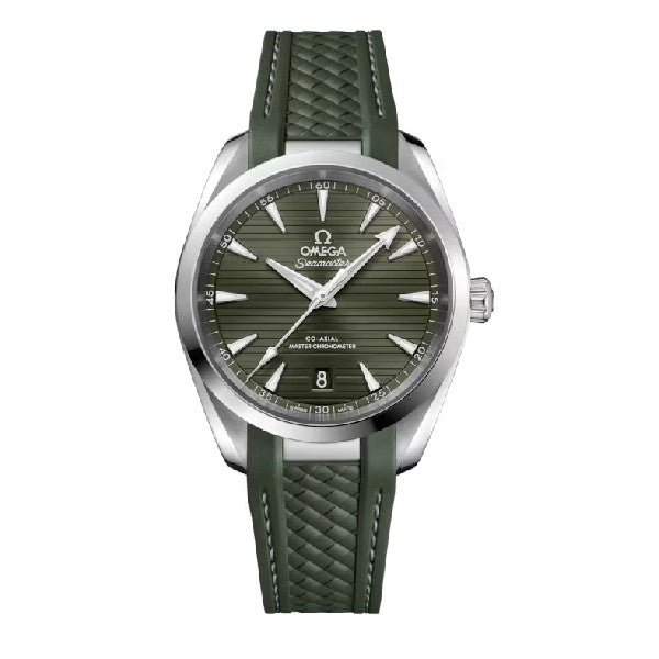 OMEGA Seamaster Aqua Terra 150M Green Dial Rubber Strap Watch 38mm