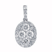 18K White Gold Diamond Cluster Pendant
