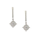 Load image into Gallery viewer, A.LINK 18K White Gold Diamond Cluster Earrings 0.68cttw
