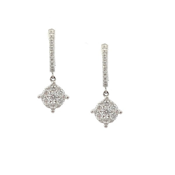 A.LINK 18K White Gold Diamond Cluster Earrings 0.68cttw