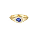 Load image into Gallery viewer, 14K Yellow Gold Sapphire &amp; Diamond Ring