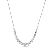 14K White Gold Three Prong Graduated Round Diamond Necklace 2.00cttw