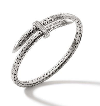 JOHN HARDY Spear Pave Diamond Bypass Flex Cuff