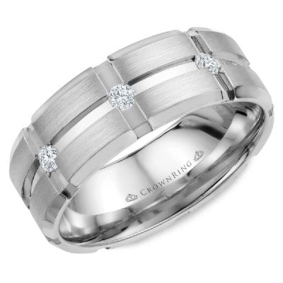 Men's Gold and Diamond Wedding Band