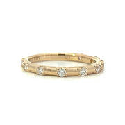 14K Yellow Gold Diamond Wedding or Stackable Band