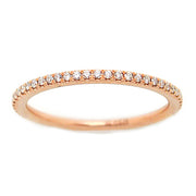 18K Rose Gold Diamond Eternity Wedding or Anniversary Band