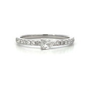 14K White Gold Rose Cut Pear Diamond Stackable Ring
