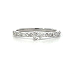 Load image into Gallery viewer, 14K White Gold Rose Cut Pear Diamond Stackable Ring