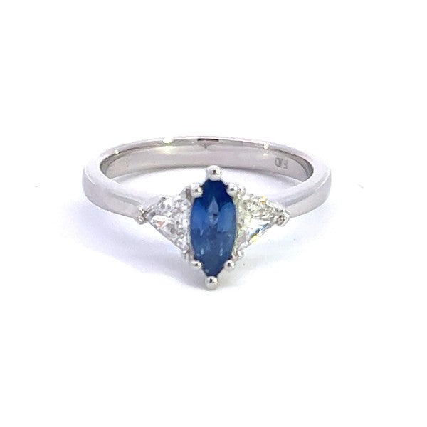 3-Stone Sapphire and Diamond Ring