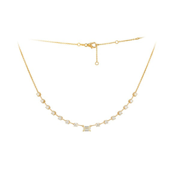 18K Yellow Gold Diamond Necklace