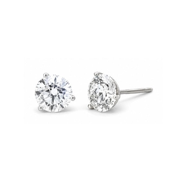 14K White Gold Lab Grown Diamond Stud Earrings - 2.11cttw