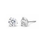 14K White Gold Lab Grown Diamond Stud Earrings - 2.11cttw