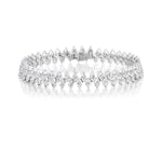 Load image into Gallery viewer, 18K White Gold Marquise Diamond Tennis Bracelet