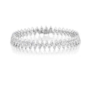 18K White Gold Marquise Diamond Tennis Bracelet