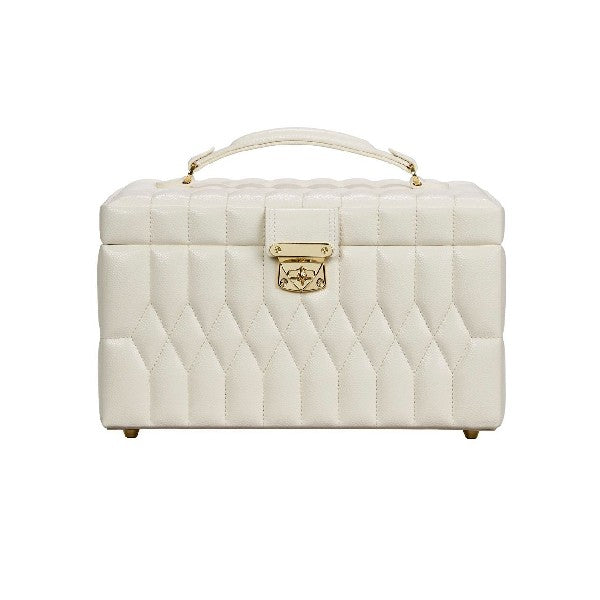 WOLF Lauren Medium Ivory Leather Jewelry Box