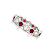 BEVERLY K 18K White Gold Ruby and Diamond Eternity Band