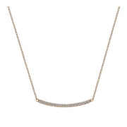 14K Rose Gold Diamond Pave Curved Bar Necklace