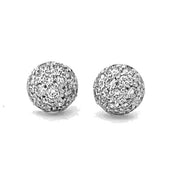 SETHI COUTURE 18K White Gold Disco Diamond Pavé Ball Stud Earrings