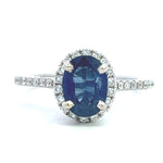 Load image into Gallery viewer, Sapphire and Diamond Halo Ring
