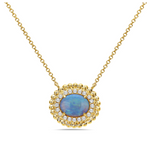 Load image into Gallery viewer, 14K Yellow Gold Opal Diamond Necklace
