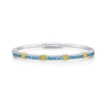 Load image into Gallery viewer, SLOANE STREET Sterling Silver &amp; 18K Yellow Gold Swiss Blue Topaz Bracelet