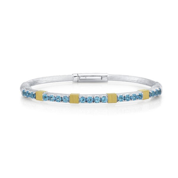 SLOANE STREET Sterling Silver & 18K Yellow Gold Swiss Blue Topaz Bracelet