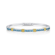 SLOANE STREET Sterling Silver & 18K Yellow Gold Swiss Blue Topaz Bracelet