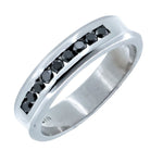 Load image into Gallery viewer, Men&#39;s Black Diamond Wedding Band
